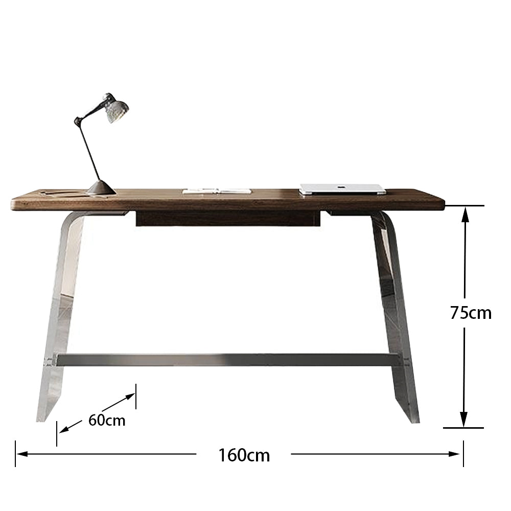 LUXORA WD1040 120/140/160cm Minimalist Style Black Walnut Solid Wood Desk