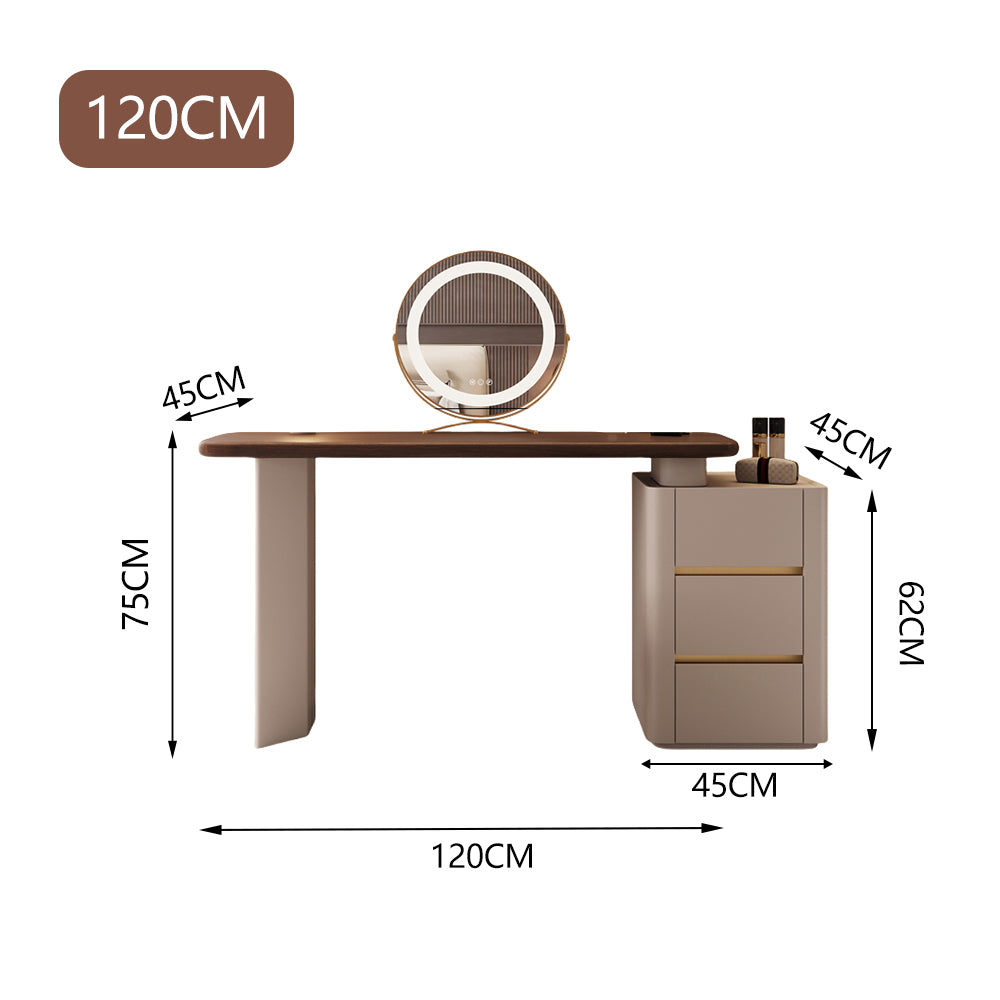 LUXORA DR1043 Acrylic Support Solid Wood Cabinet Dressing Table
