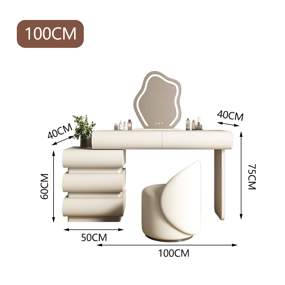 LUXORA DR1047 80-120cm Pine Frame Lacquered Solid Wood Dressing Table