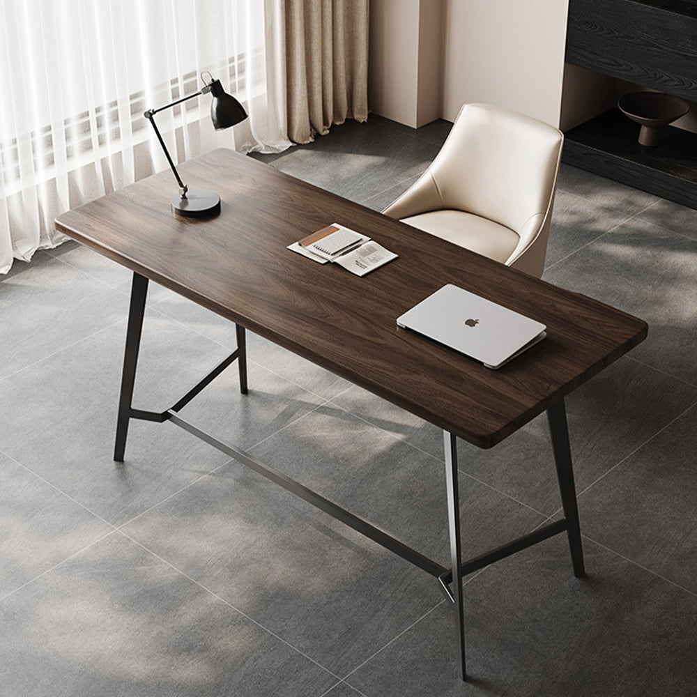 LUXORA WD1049 120/140/160CM Minimalist Style Black Walnut Solid Wood Desk