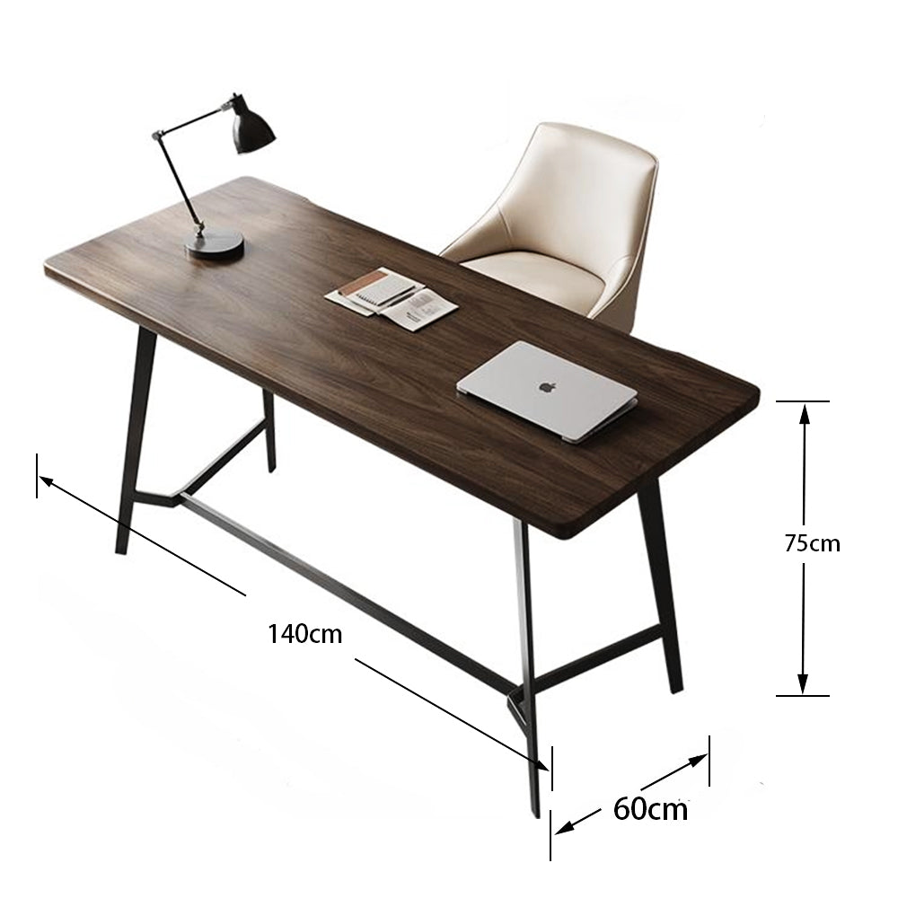 LUXORA WD1049 120/140/160CM Minimalist Style Black Walnut Solid Wood Desk