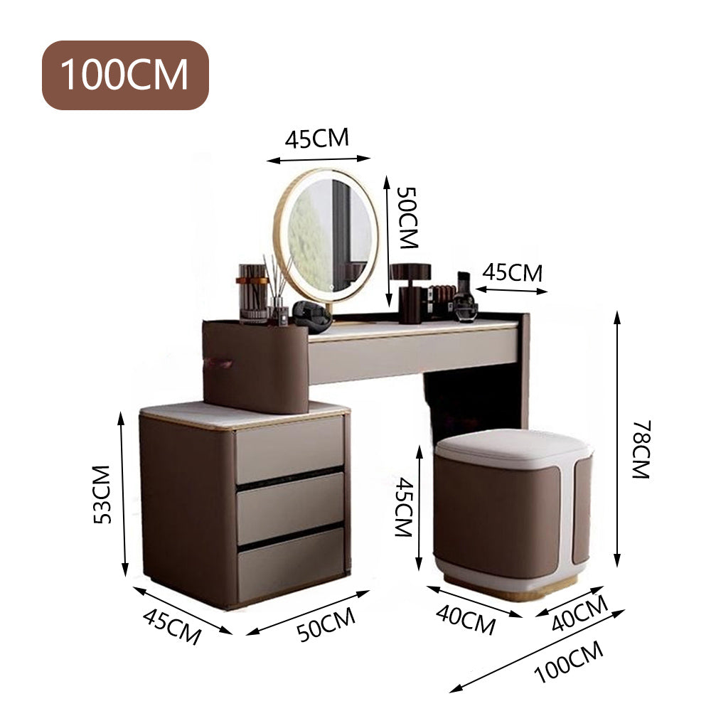 LUXORA DR1060 80-120cm Lacquered Solid Wood Tabletop Dressing Table