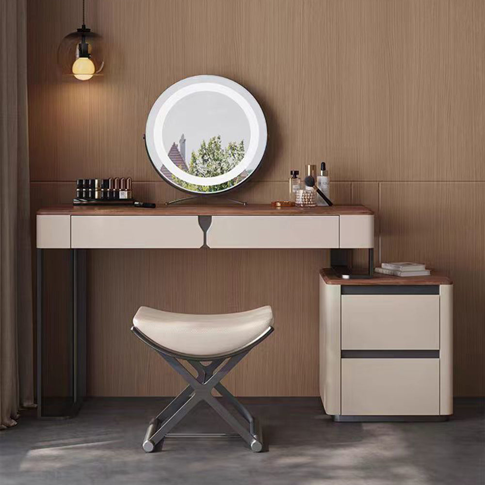 LUXORA DR1067 80-120cm Walnut Wood Countertop Dressing Table