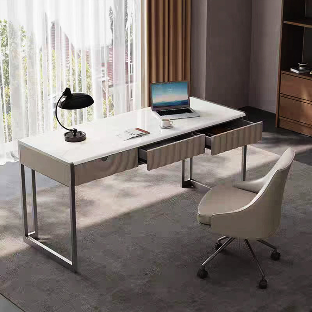 LUXORA DR1068 120/140/160cm Minimalist Style Supercrystal Stone Desk