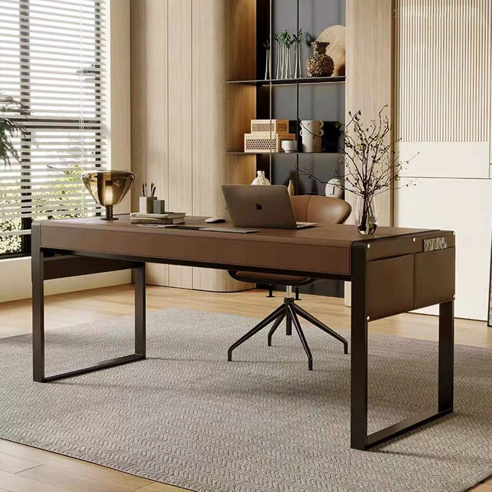 LUXORA DR1072 120/140/160/180cm Light Luxury Style Saddle Leather Desk