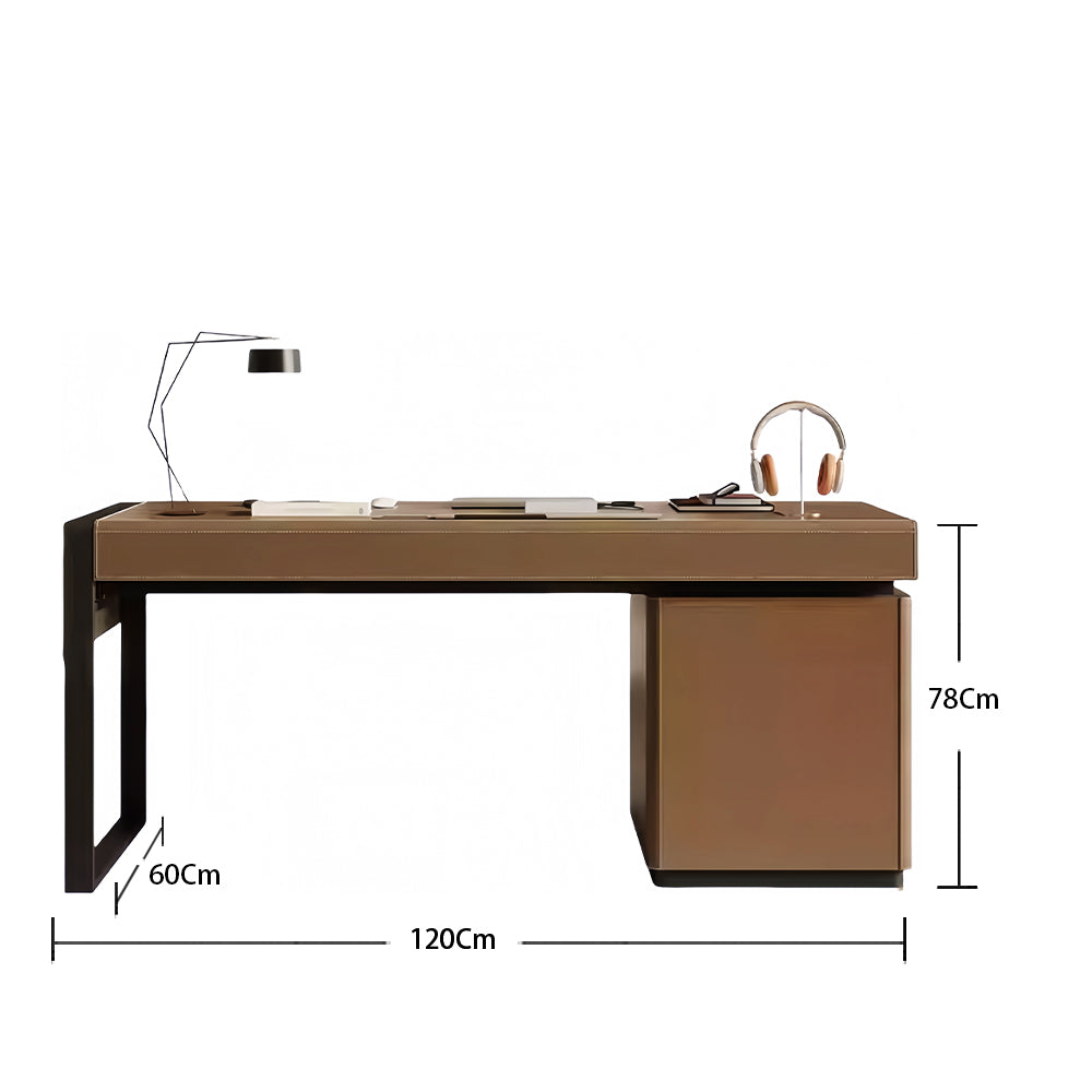 LUXORA DR1073 120/140/160/180cm Light Luxury Style Saddle Leather Desk