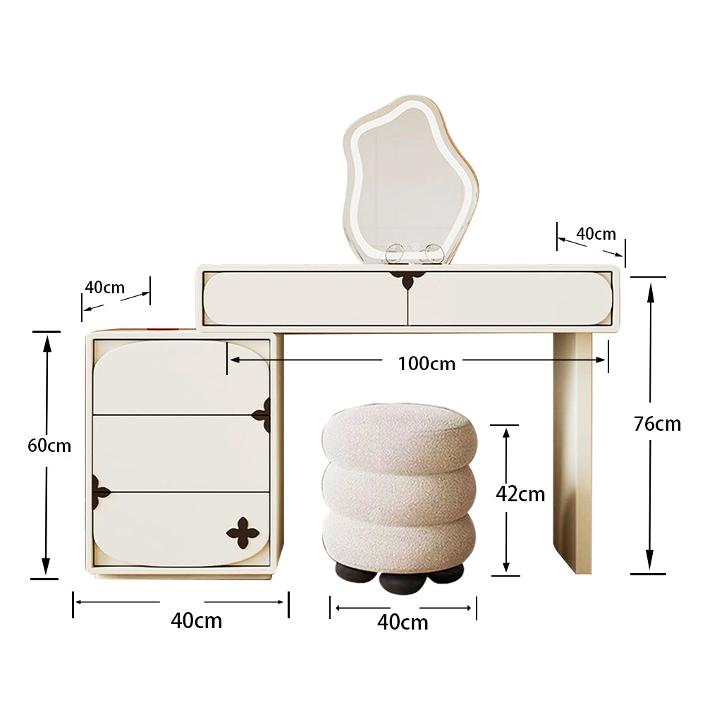 LUXORA DR1088 100/120cm Minimalist Solid Wood Dressing Table
