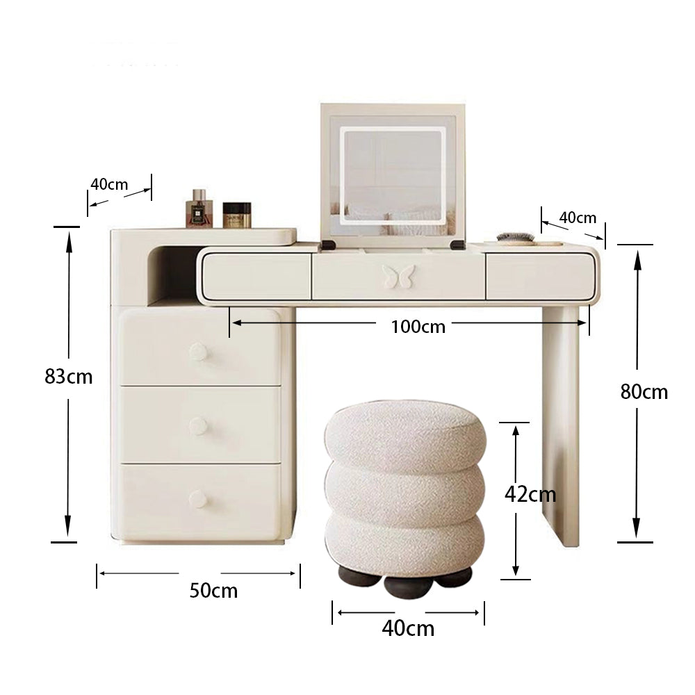 LUXORA DR1087 100/120cm Minimalist Solid Wood Dressing Table