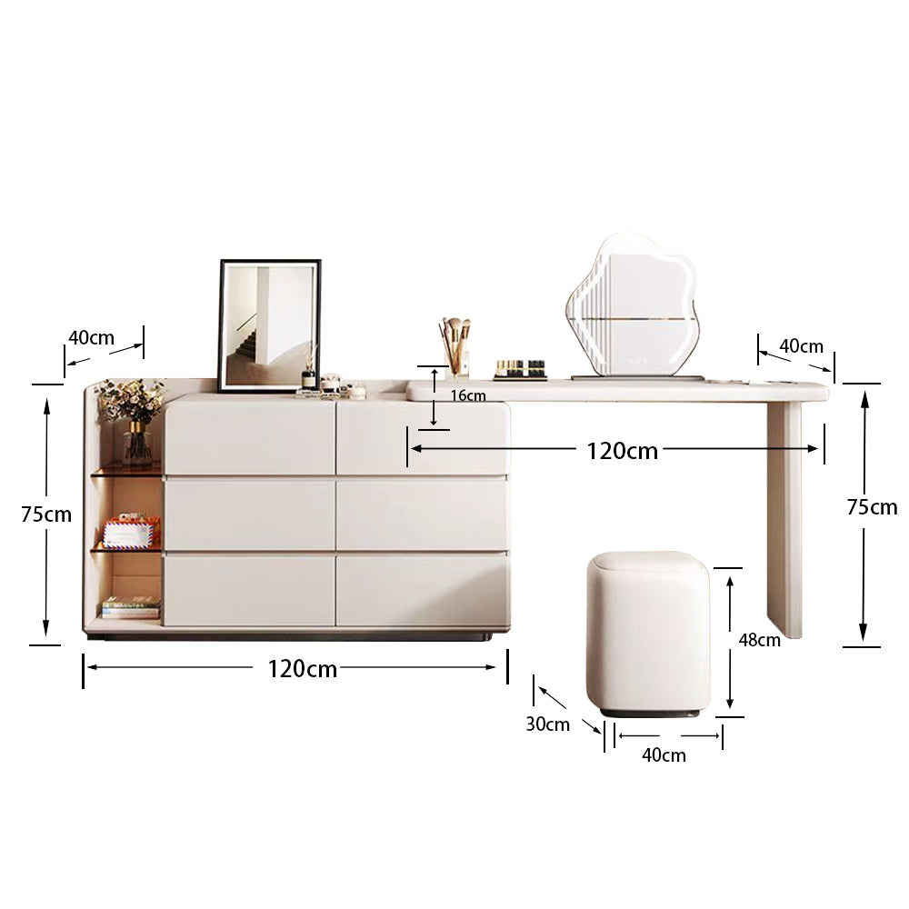 LUXORA DR1089 120cm Minimalist Solid Wood Dressing Table