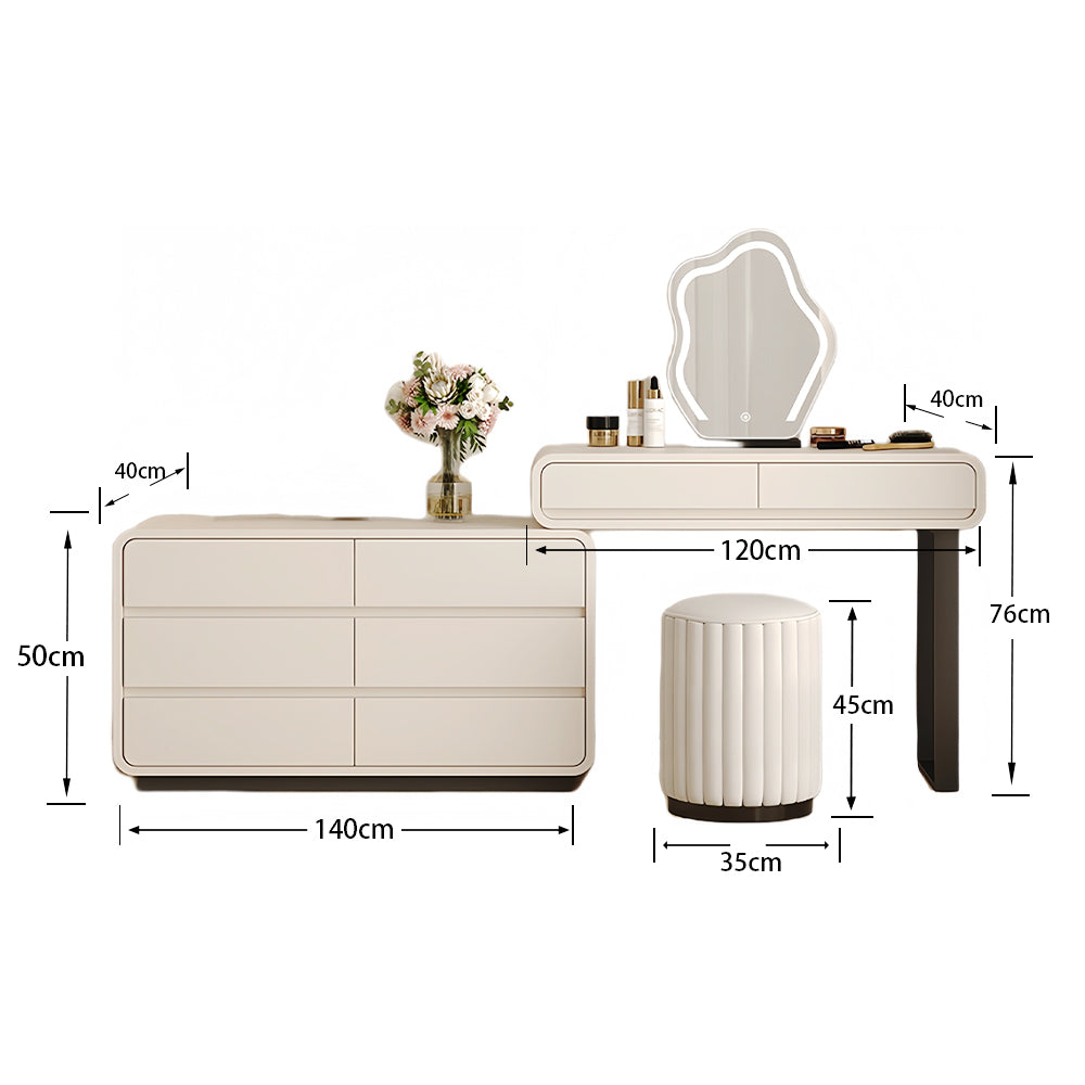 LUXORA DR1093 100/120cm Minimalist Solid Wood Dressing Table
