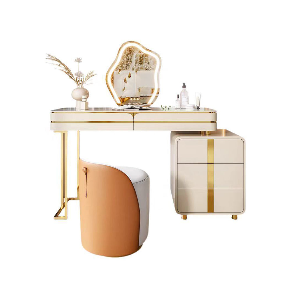 LUXORA DR1096 80-120cm Rock Countertop Solid Wood Cabinet Dressing Table