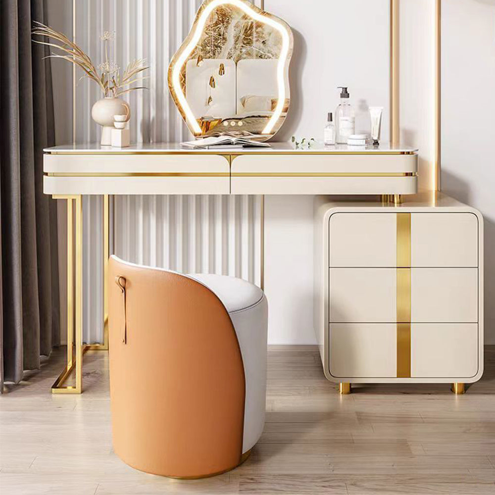 LUXORA DR1096 80-120cm Rock Countertop Solid Wood Cabinet Dressing Table