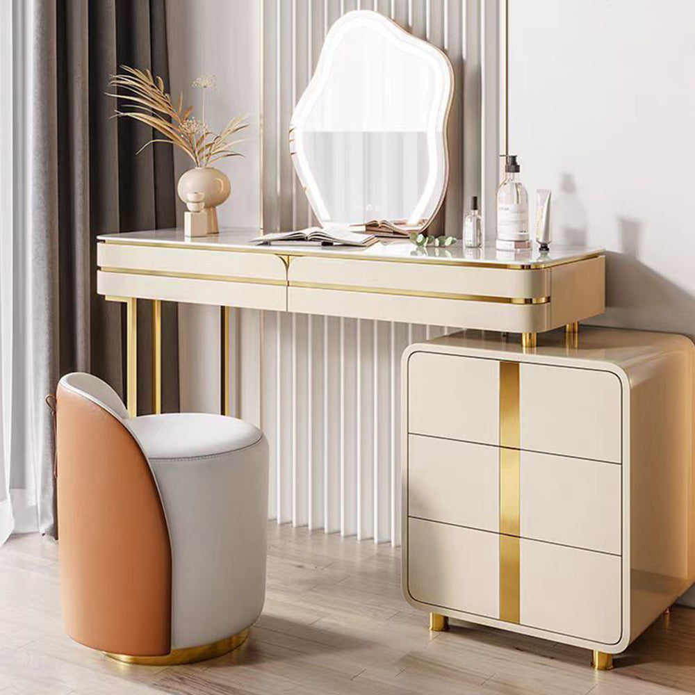 LUXORA DR1096 80-120cm Rock Countertop Solid Wood Cabinet Dressing Table