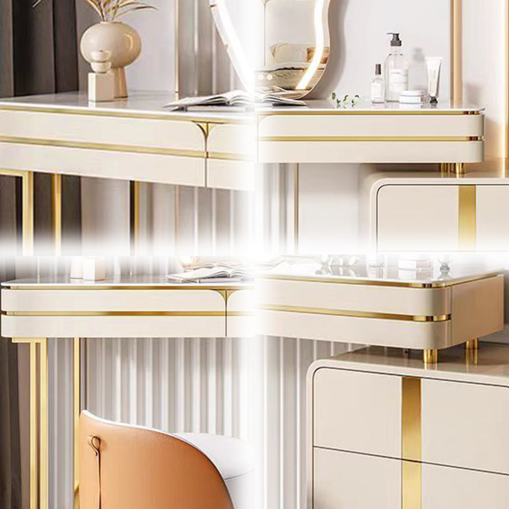 LUXORA DR1096 80-120cm Rock Countertop Solid Wood Cabinet Dressing Table