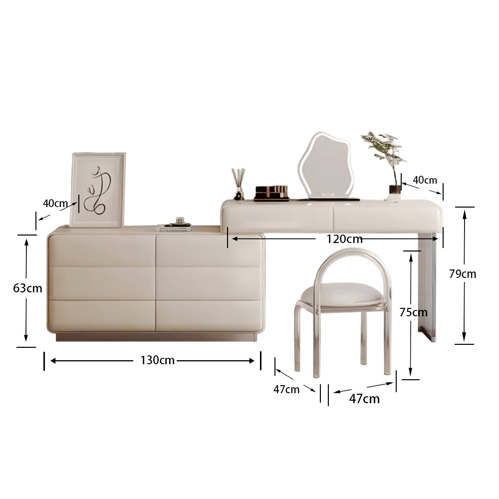 LUXORA DR1098 100/120cm Minimalist Solid Wood Dressing Table