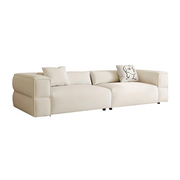 LUXORA S1046 210cm Length Teddy Fleece Fabric Sofa Solid Wood Frame