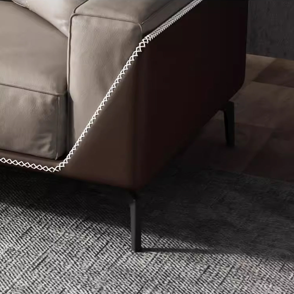 LUXORA S1121 220cm Length Microfiber Leather Fabric Sofa Solid Wood Frame