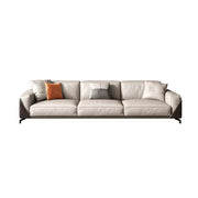 LUXORA S1121 220cm Length Microfiber Leather Fabric Sofa Solid Wood Frame