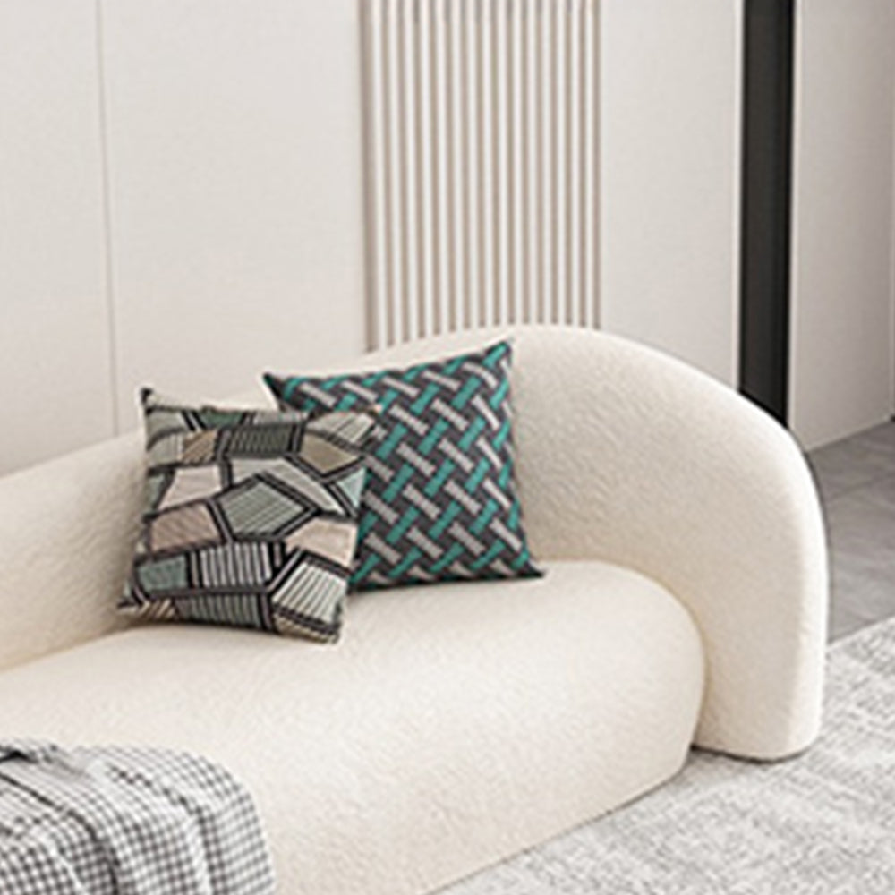 LUXORA S1137 200cm Length Teddy Fleece Fabric Sofa Solid Wood Frame