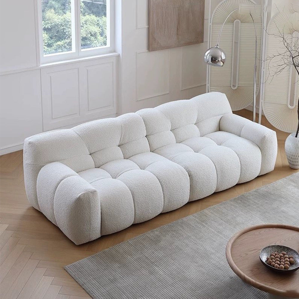 LUXORA S1138 240cm Length Velvet Fabric Sofa Solid Wood Frame