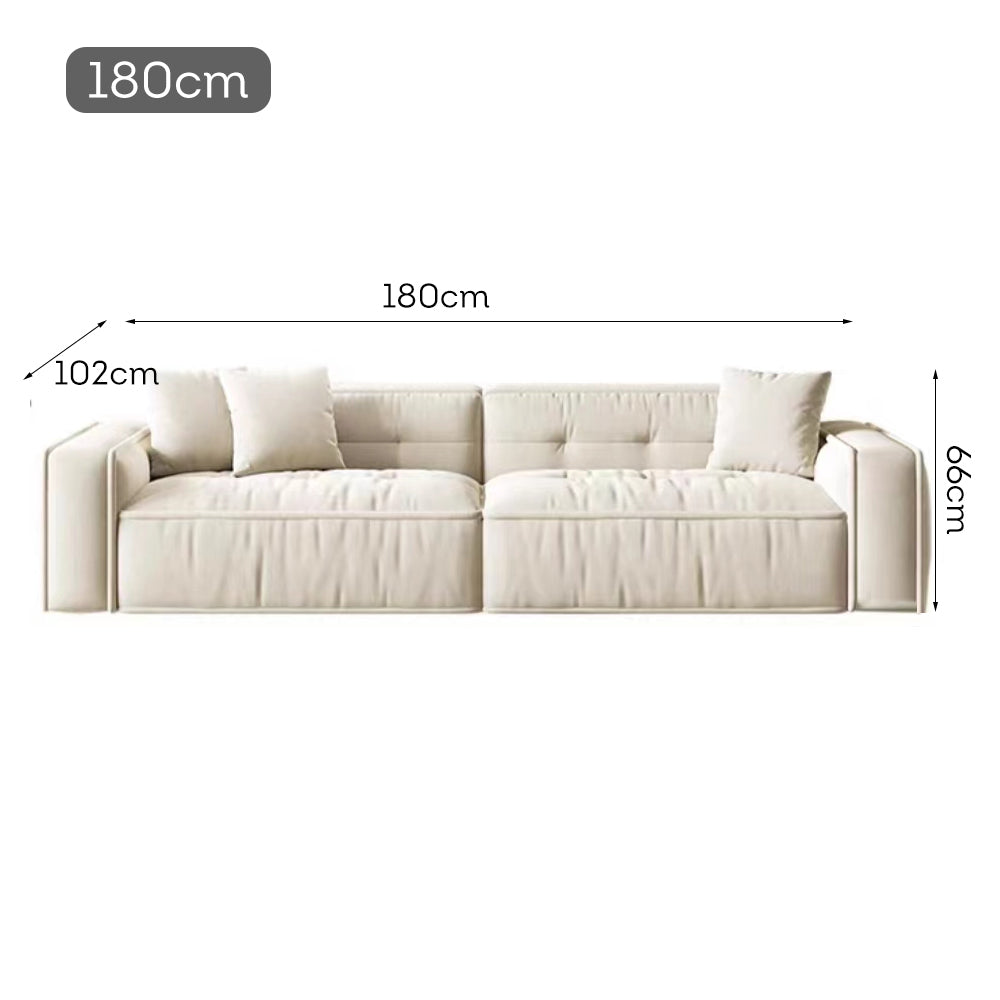 LUXORA S1169 180/210cm Length Microfiber Leather Fabric Sofa Solid Wood Frame