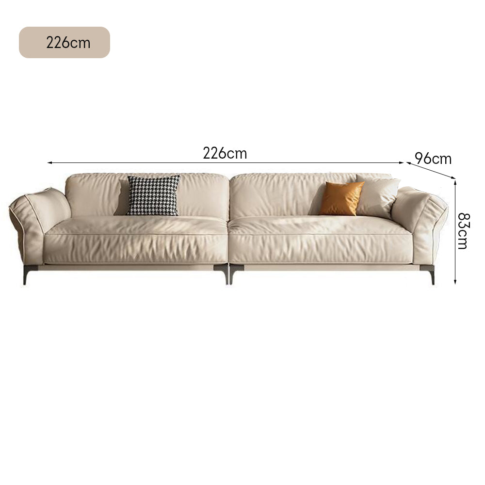 LUXORA S1198 186/226cm Length Microfiber Leather Fabric Sofa Solid Wood Frame