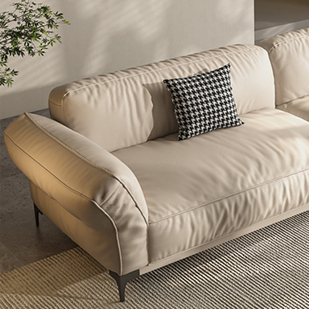 LUXORA S1198 186/226cm Length Microfiber Leather Fabric Sofa Solid Wood Frame