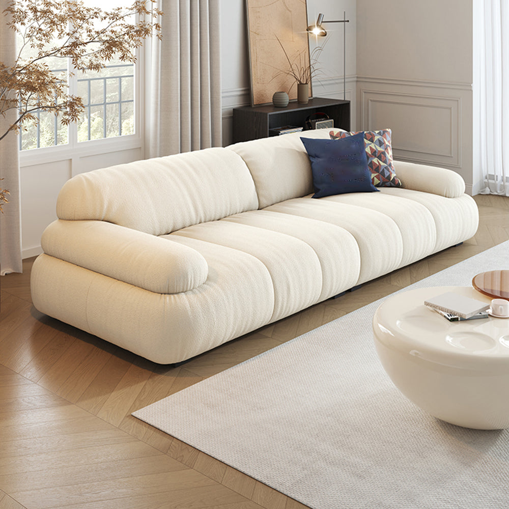 LUXORA S1199 230cm Length Microfiber Leather Fabric Sofa Solid Wood Frame