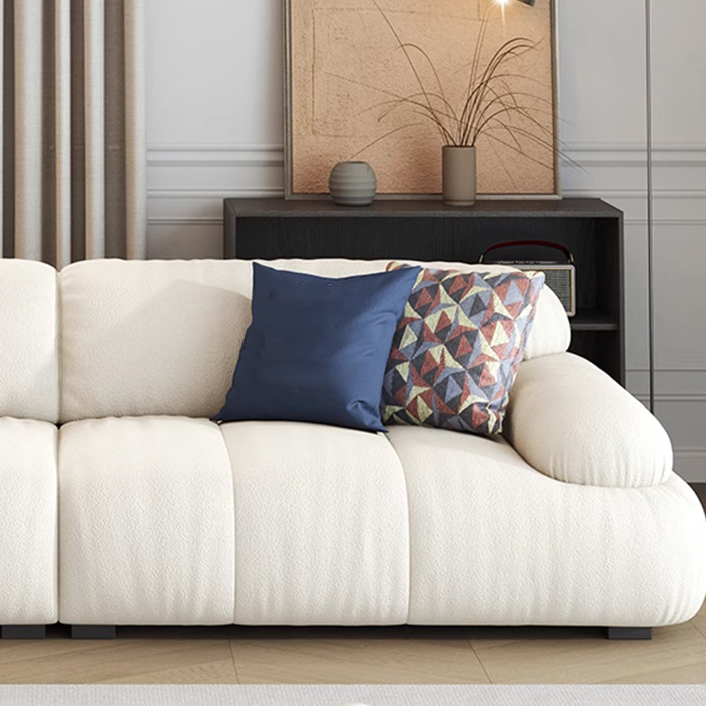 LUXORA S1199 230cm Length Microfiber Leather Fabric Sofa Solid Wood Frame