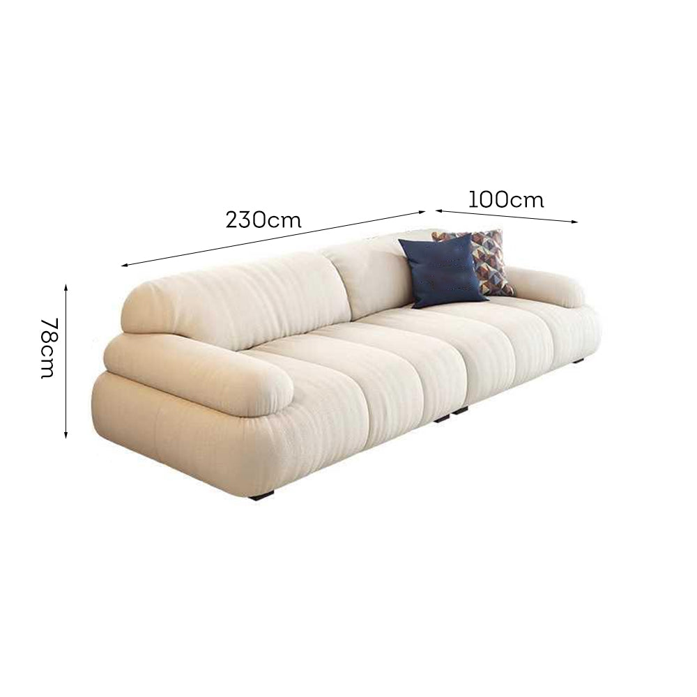 LUXORA S1199 230cm Length Microfiber Leather Fabric Sofa Solid Wood Frame