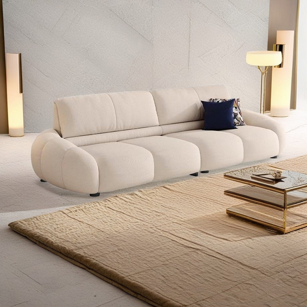 LUXORA S1200 170/210cm Length Microfiber Leather Fabric Sofa Solid Wood Frame