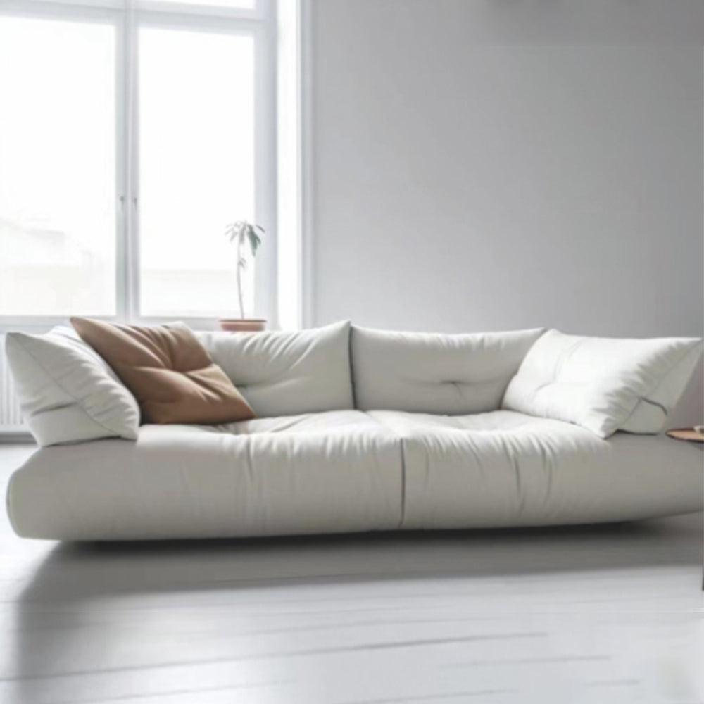 LUXORA S1226 220cm Length Microfiber Leather Fabric Sofa Solid Wood Frame