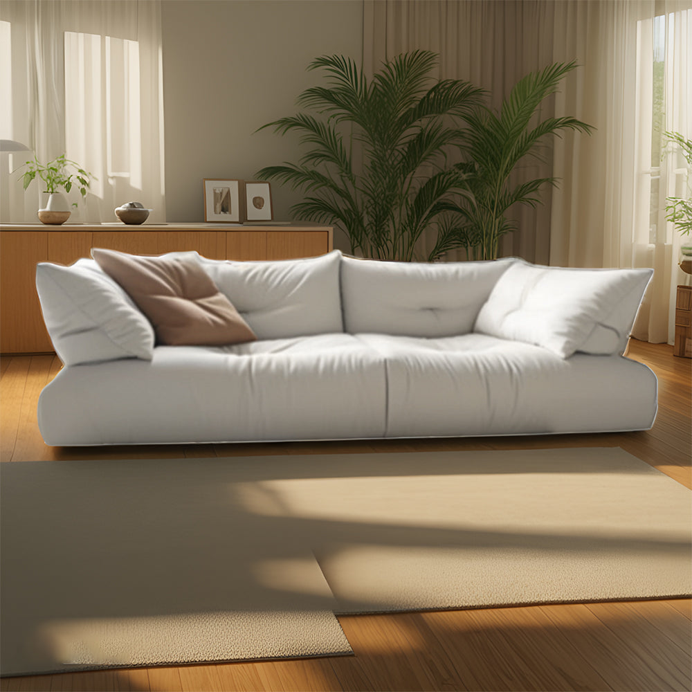 LUXORA S1226 220cm Length Microfiber Leather Fabric Sofa Solid Wood Frame