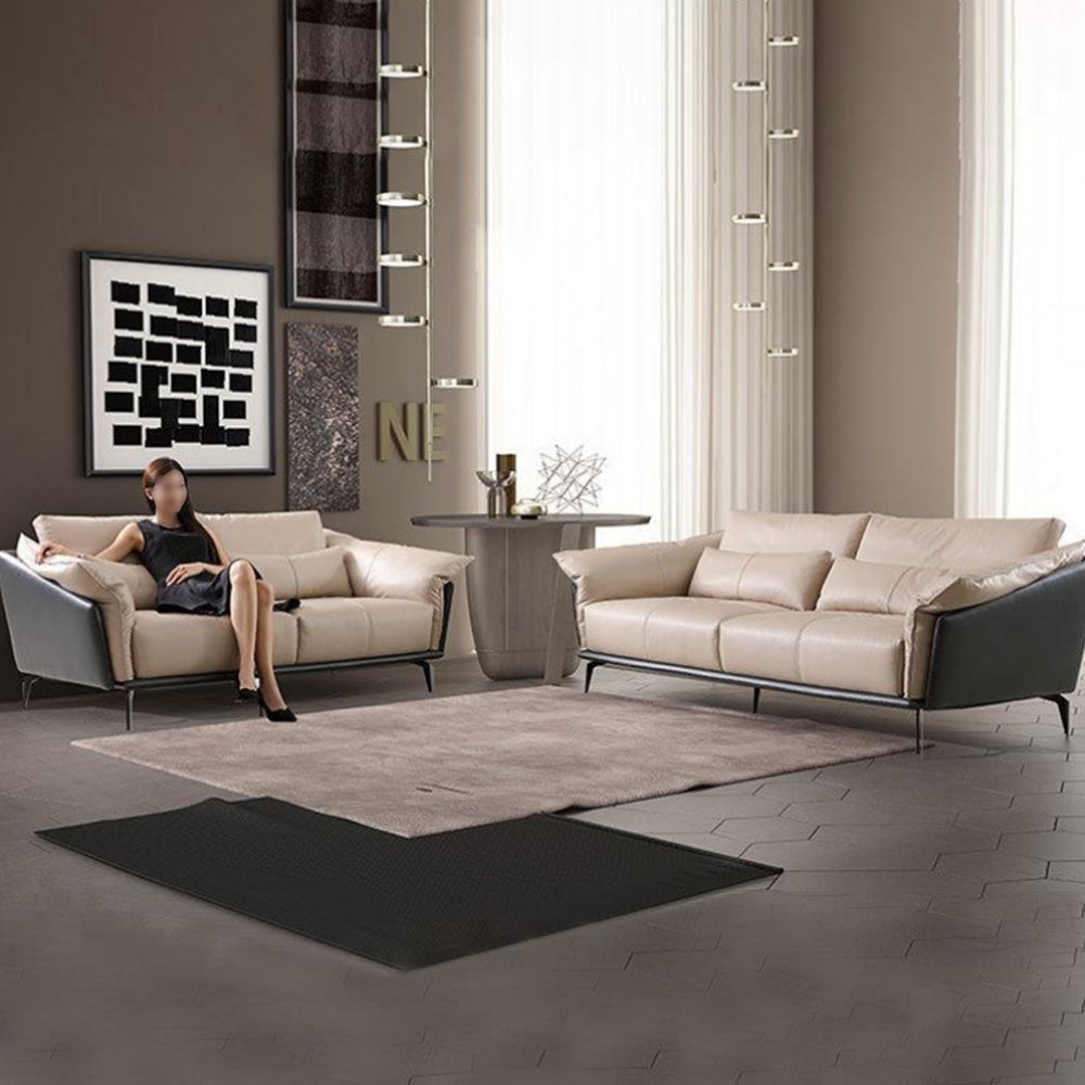 LUXORA S1235 210CM Length Microfiber Leather Fabric Sofa Solid Wood Frame