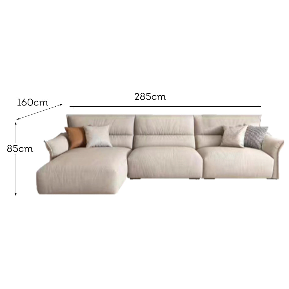 LUXORA S1276 285CM Length Microfiber Leather Fabric Sofa Solid Wood Frame