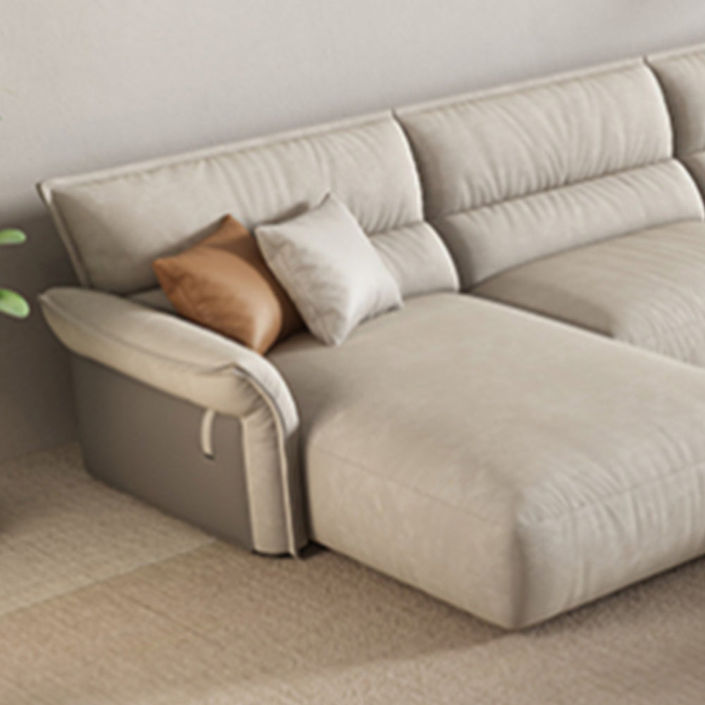 LUXORA S1276 285CM Length Microfiber Leather Fabric Sofa Solid Wood Frame