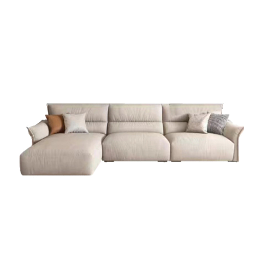 LUXORA S1276 285CM Length Microfiber Leather Fabric Sofa Solid Wood Frame