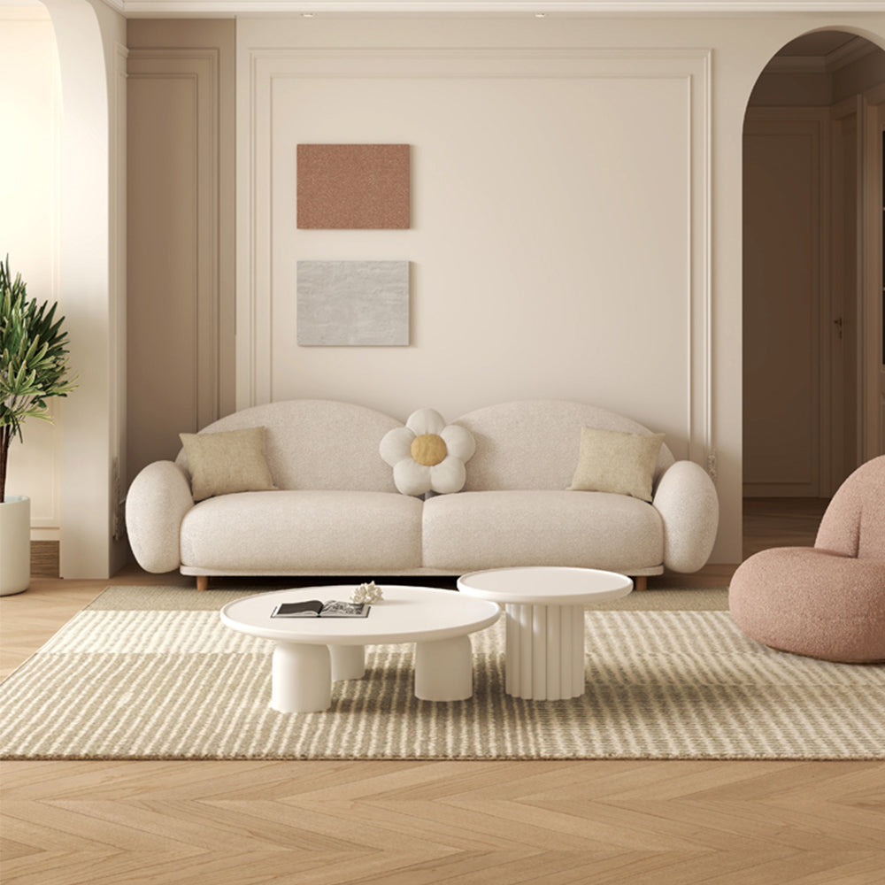 LUXORA S1286 Fashionable Minimalist Style Solid Wood Sofa 230cm Teddy Fabric