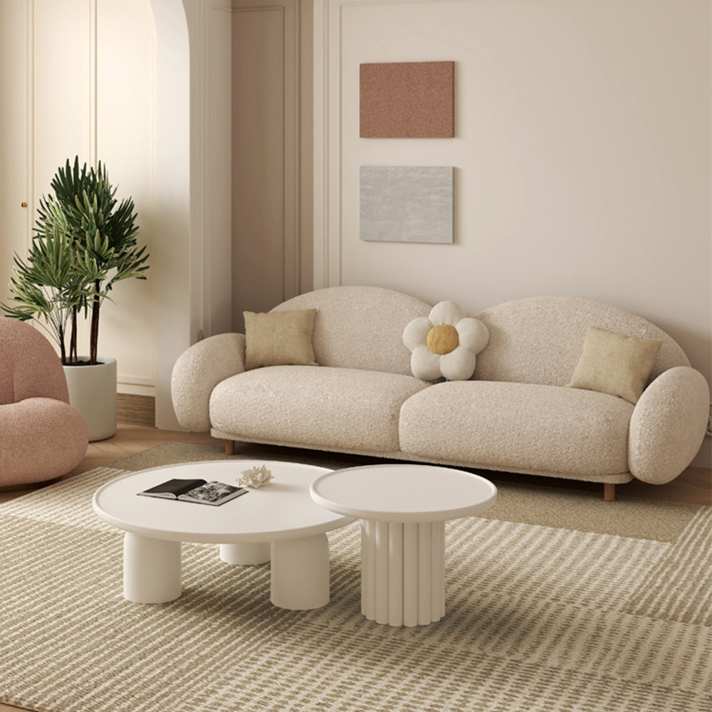 LUXORA S1286 Fashionable Minimalist Style Solid Wood Sofa 230cm Teddy Fabric