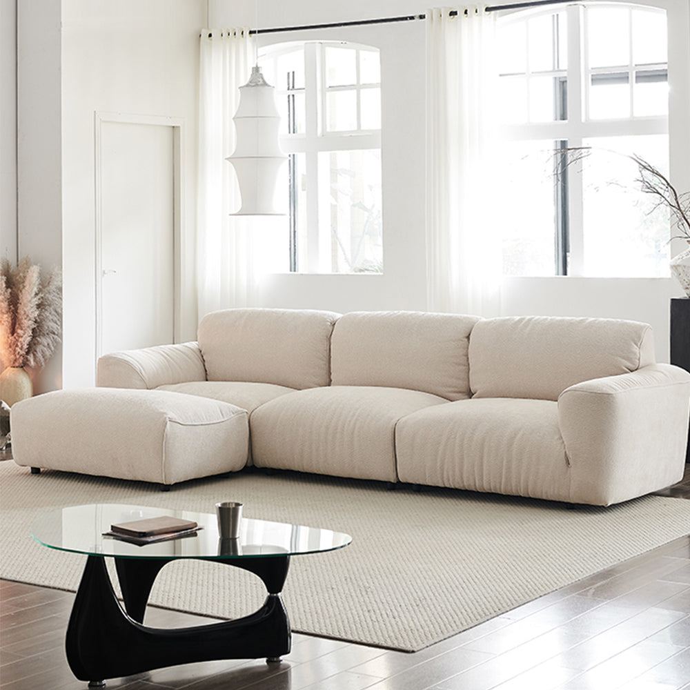 LUXORA S1288 Fashionable Minimalist Style Solid Wood Sofa 232cm High-Tech Fabric