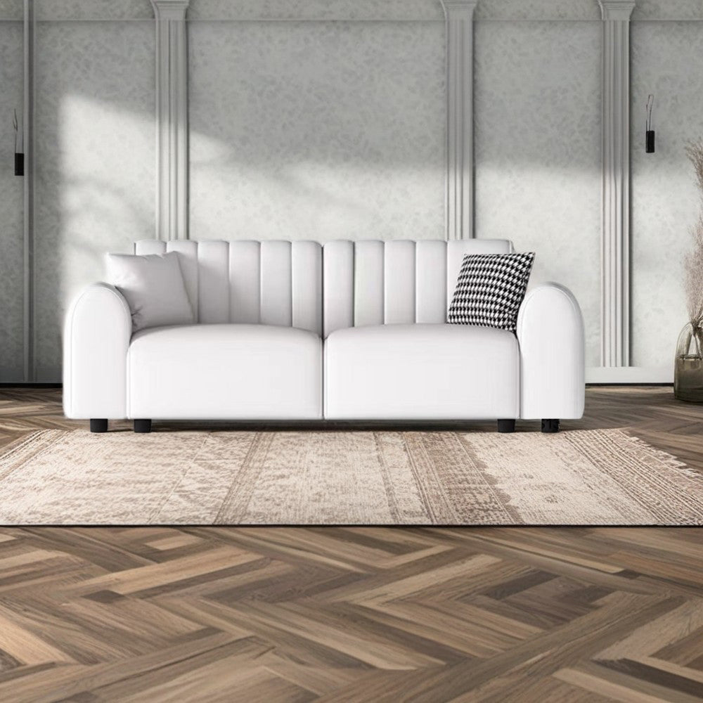 LUXORA S1302 190/250cm Length Microfiber Leather Fabric Sofa Solid Wood Frame