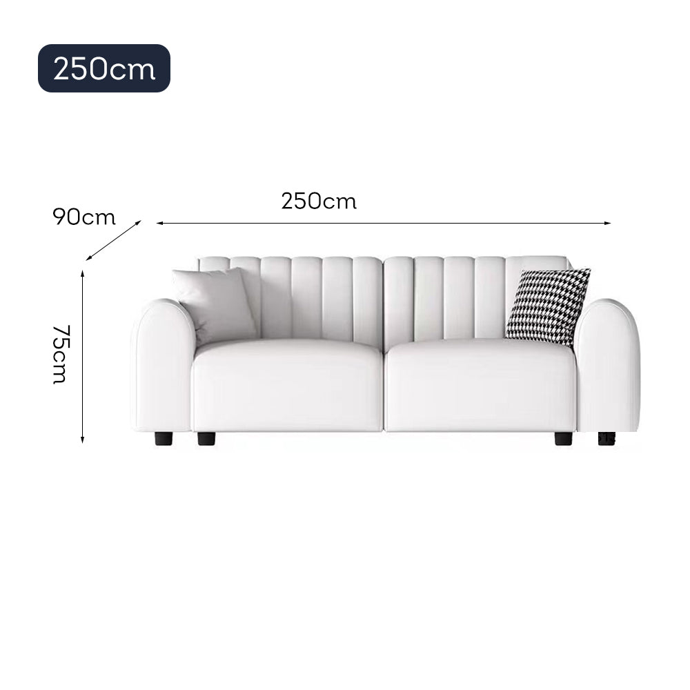 LUXORA S1302 190/250cm Length Microfiber Leather Fabric Sofa Solid Wood Frame