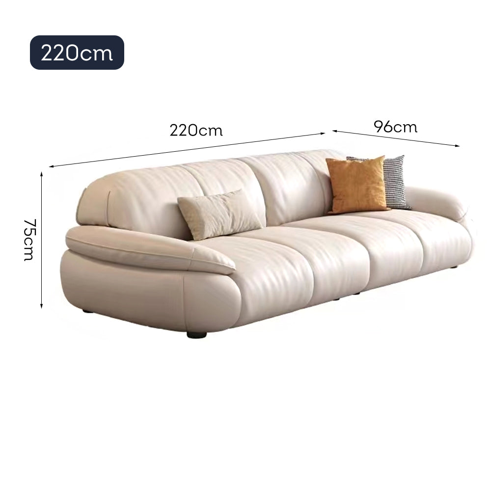 LUXORA S1305 220/250cm Length Microfiber Leather Fabric Sofa Solid Wood Frame