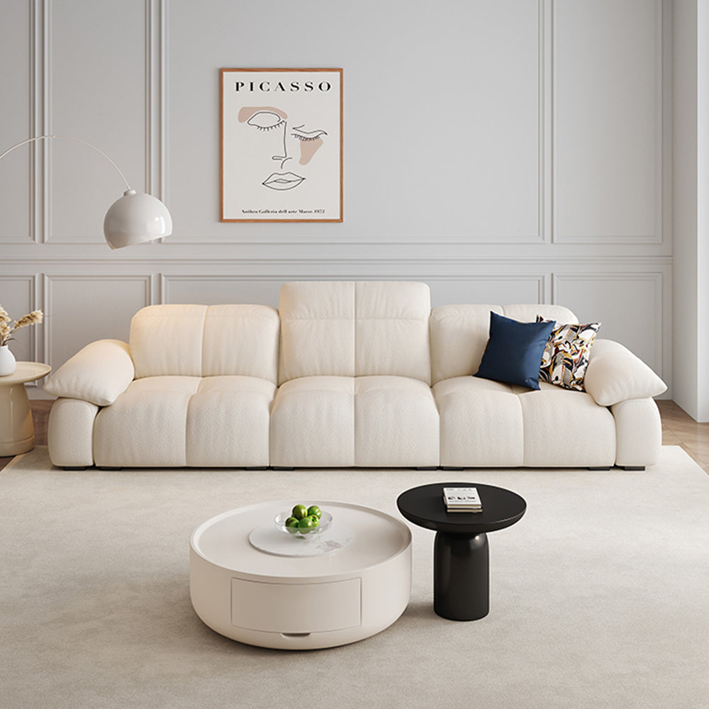 LUXORA S1306 230/260cm Length Microfiber Leather Fabric Sofa Solid Wood Frame