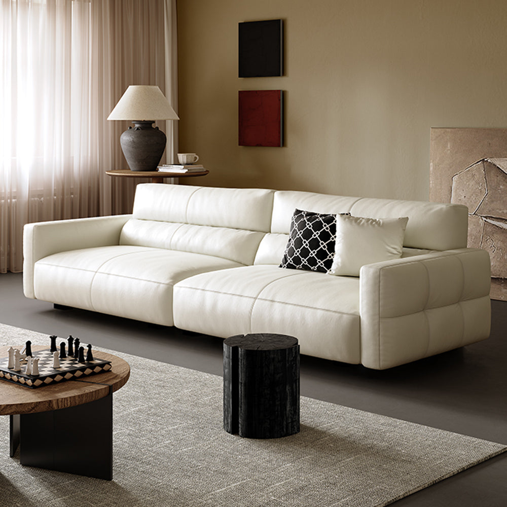 LUXORA S1311 180/200cm Length Microfiber Leather Fabric Sofa Solid Wood Frame