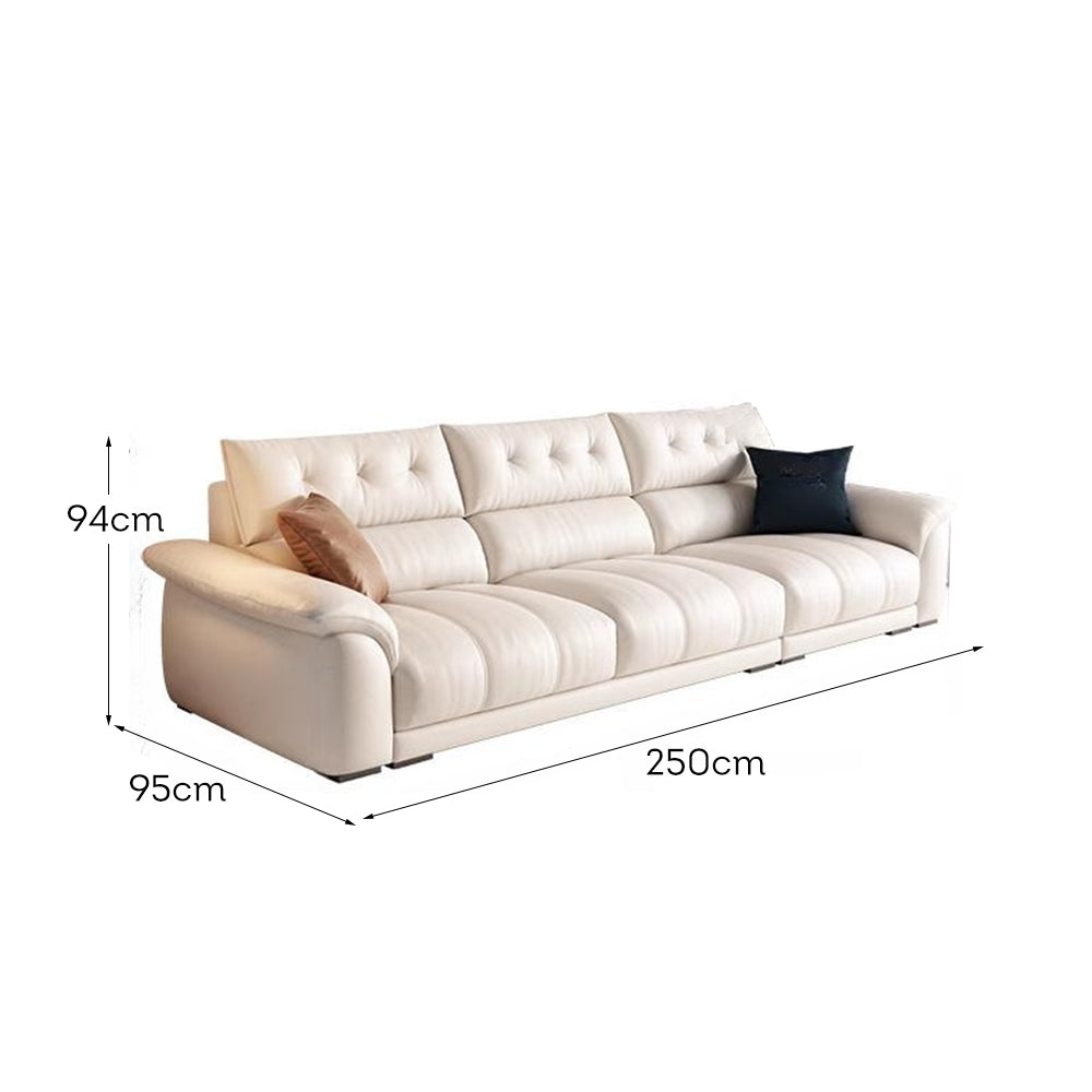 LUXORA S1314 250cm Length Microfiber Leather Fabric Sofa Solid Wood Frame