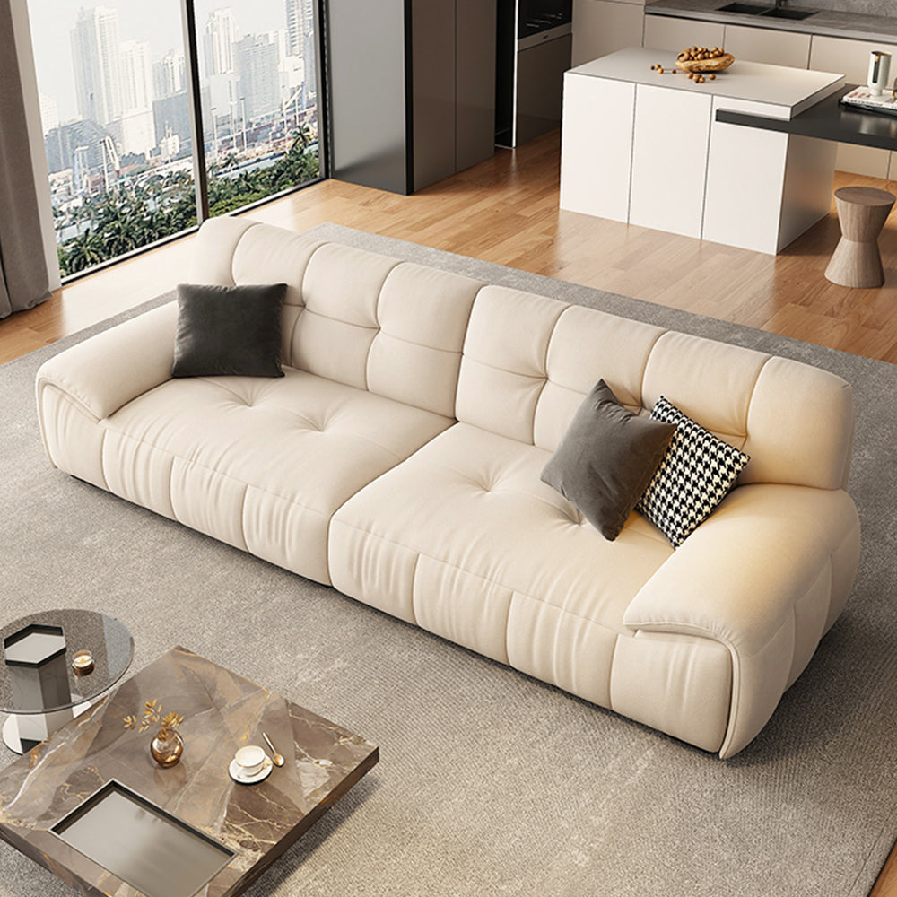 LUXORA S1316 210/250cm Length Microfiber Leather Fabric Sofa Solid Wood Frame