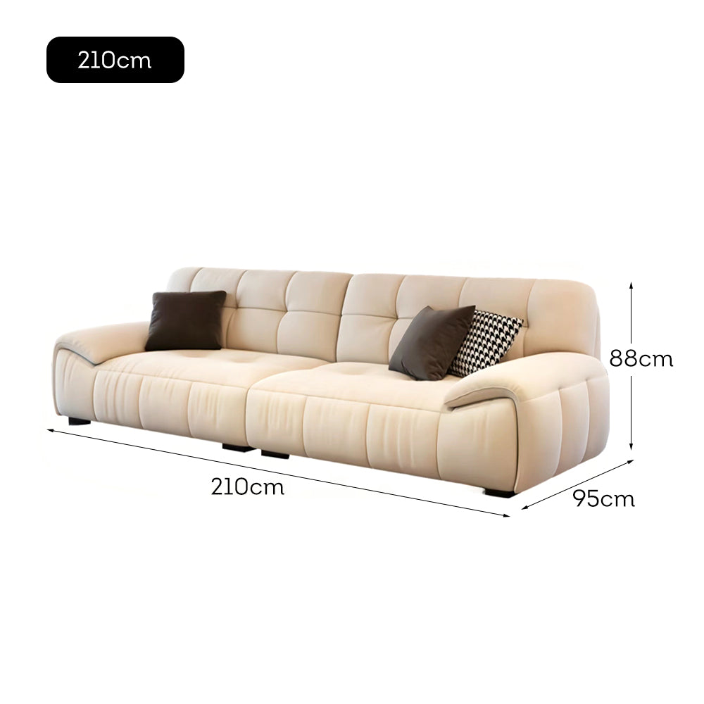 LUXORA S1316 210/250cm Length Microfiber Leather Fabric Sofa Solid Wood Frame