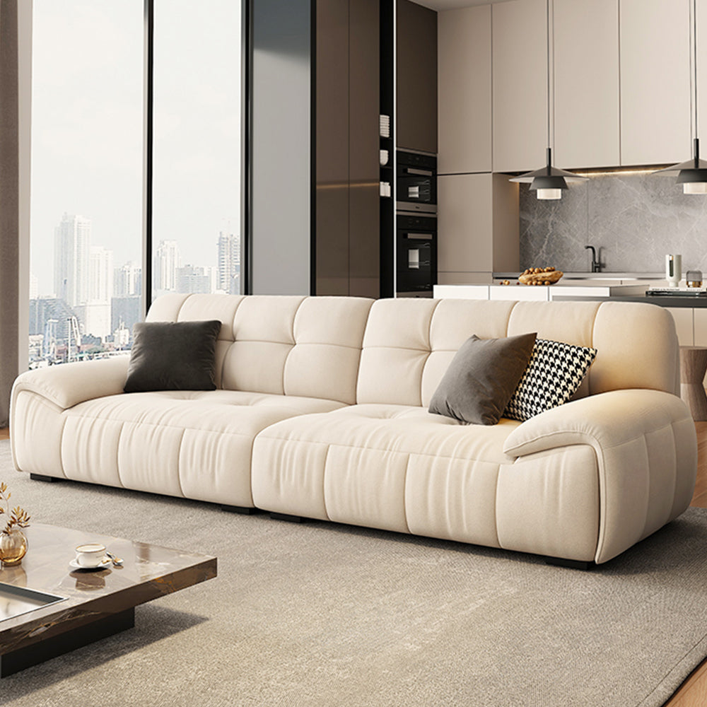 LUXORA S1316 210/250cm Length Microfiber Leather Fabric Sofa Solid Wood Frame
