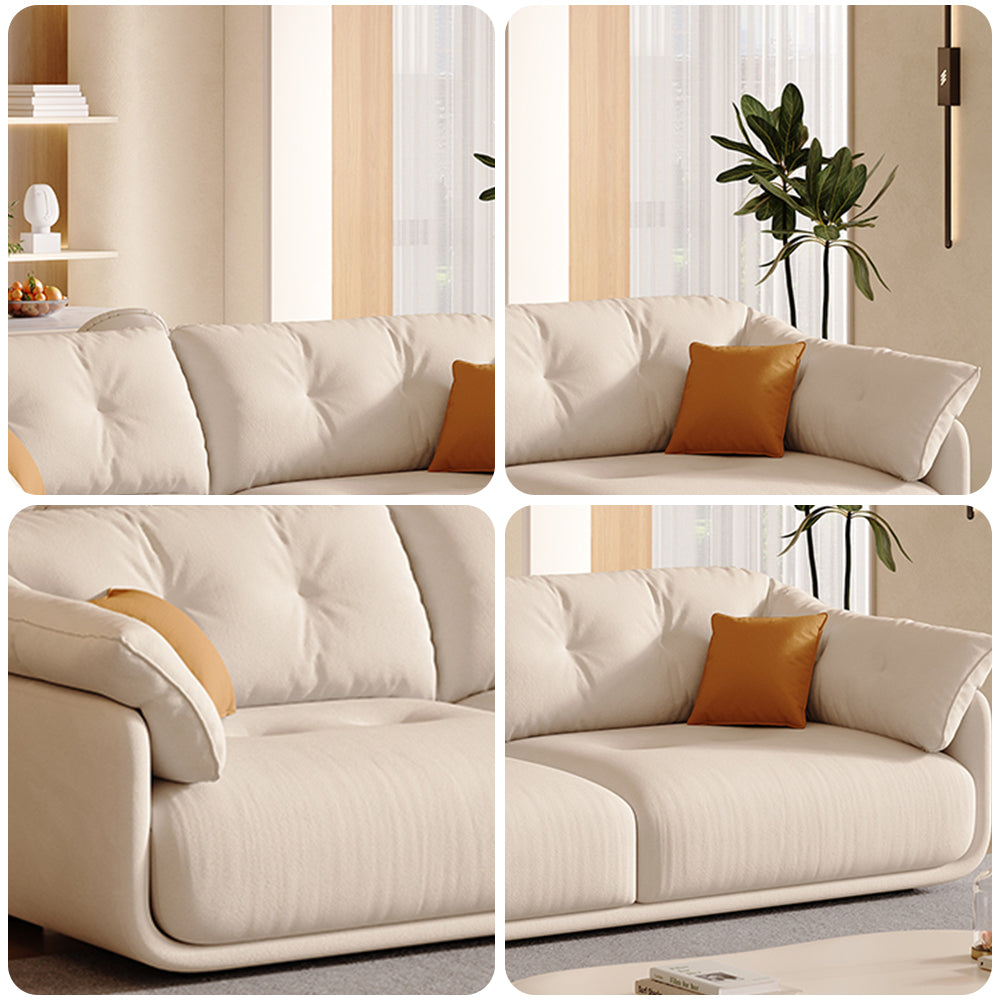 LUXORA S1322 220cm Length Microfiber Leather Fabric Sofa Solid Wood Frame